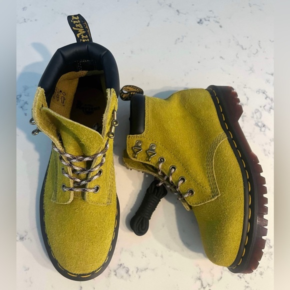 Dr.Martens Women’s 939 Ben Suede In Moss Green Padded Collar Lace Up Boots New - Picture 5 of 15